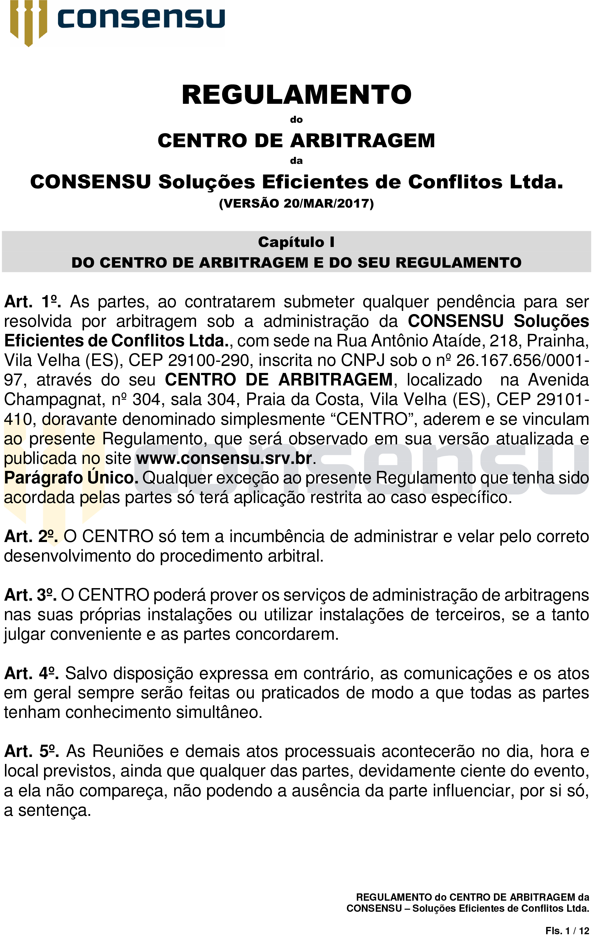 regulamento de arbitragem